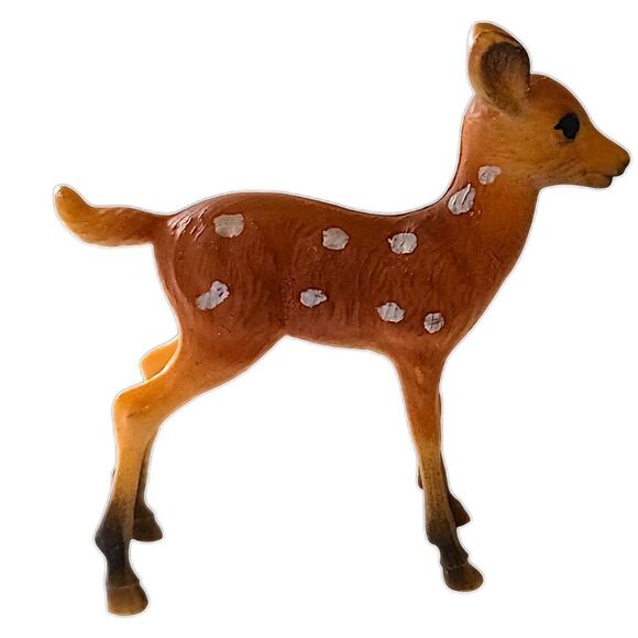 Vintage Reindeer Figure Mini Plastic Celluloid MCM Christmas Holiday Diorama - Picture 5 of 15